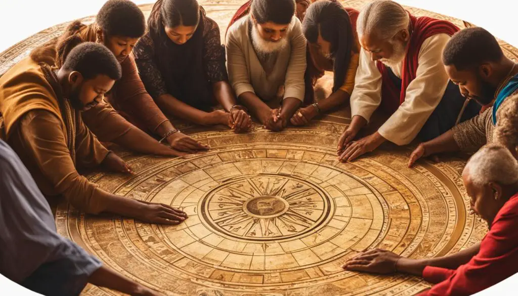 prayer circle for Christians around the world