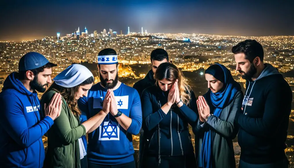 praying for the safety and security of Israel