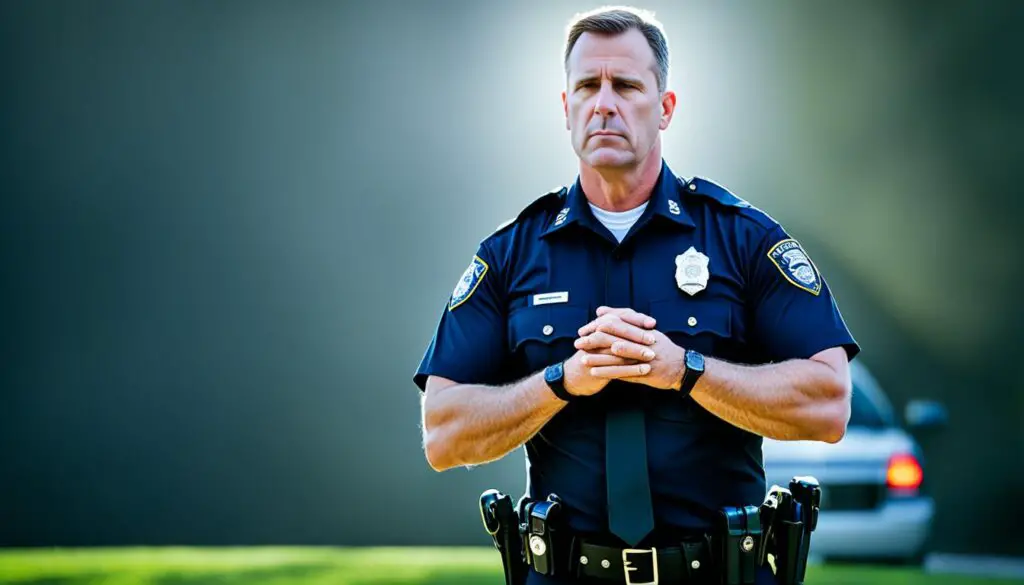 praying police officer